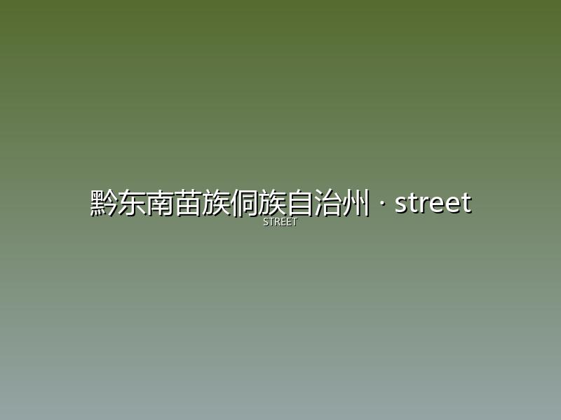 黔东南苗族侗族自治州 street