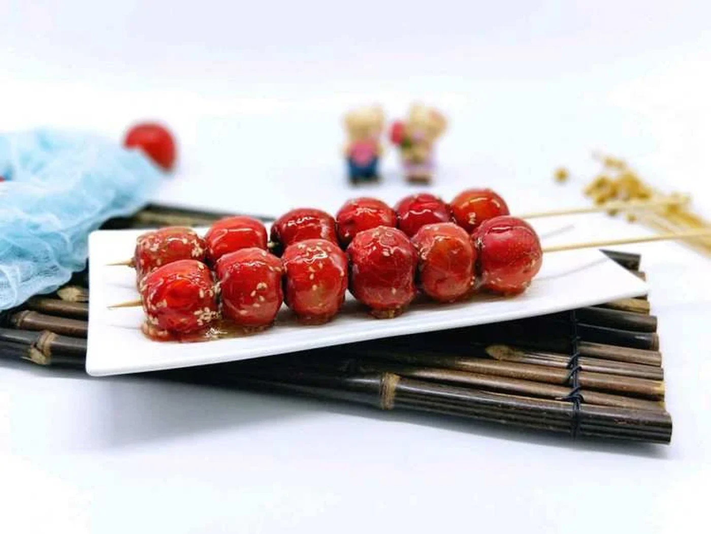 Candied hawthorn tanghulu on a stick