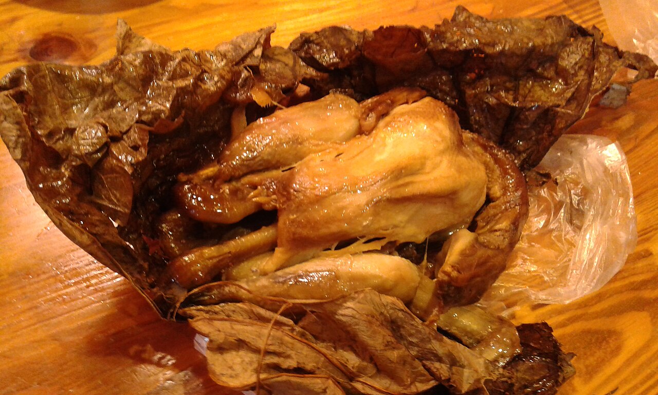 Beggar's chicken wrapped in lotus leaf
