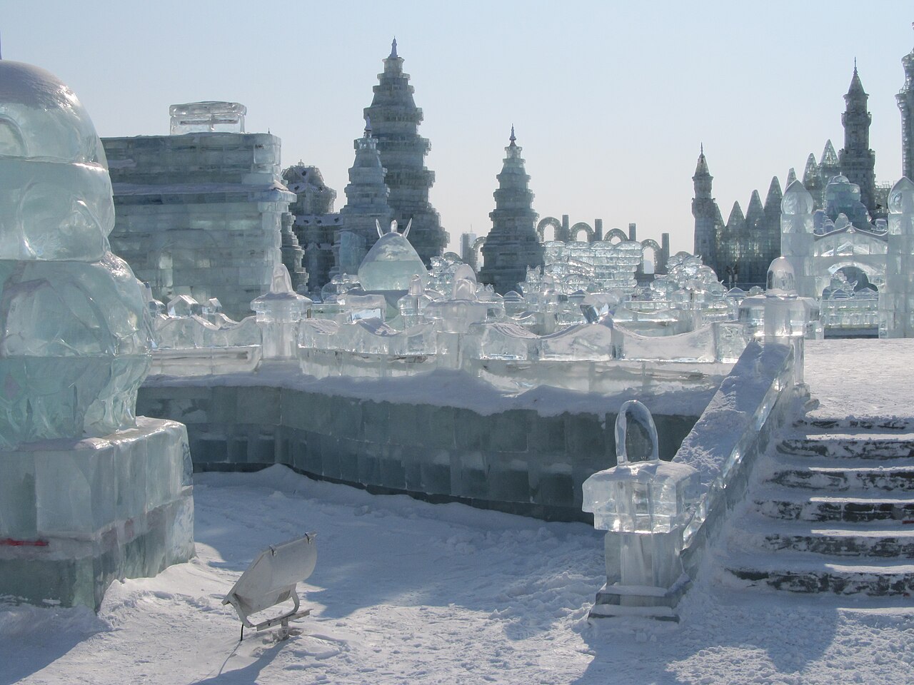 Illuminated structures at Ice and Snow World