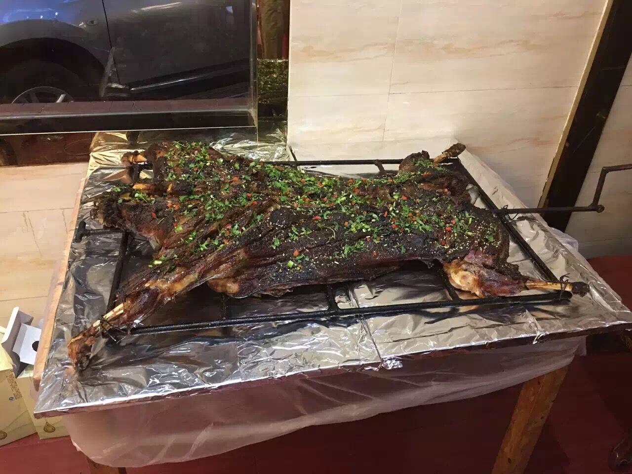 Roast whole lamb