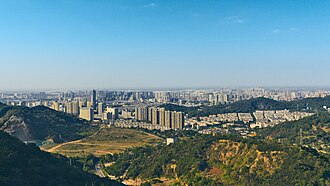 Tongling — riverside city skyline